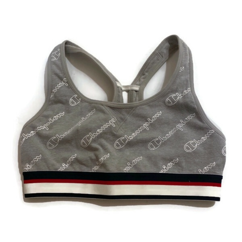 Champion Sports Bra Gray/white logo design